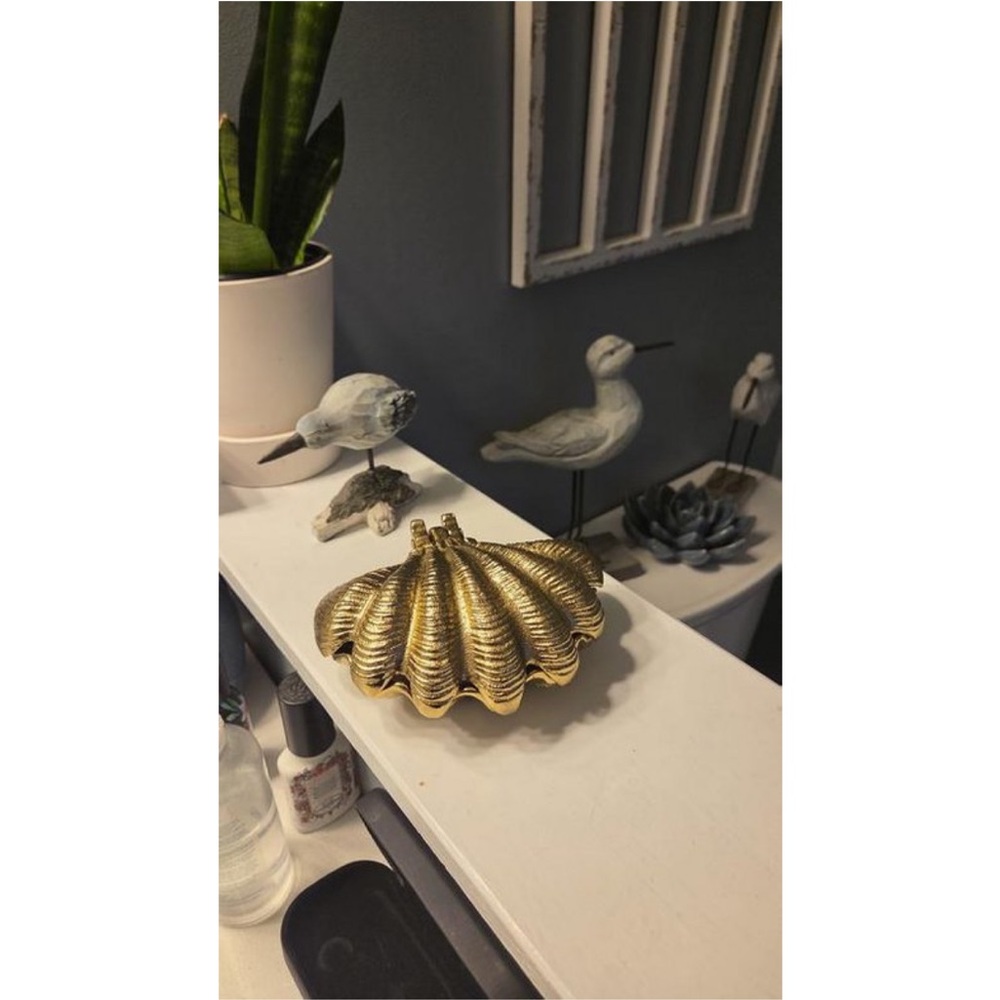 Threshold Brass Shell Hand Towel Holder with Hinge - Picture 7 of 8